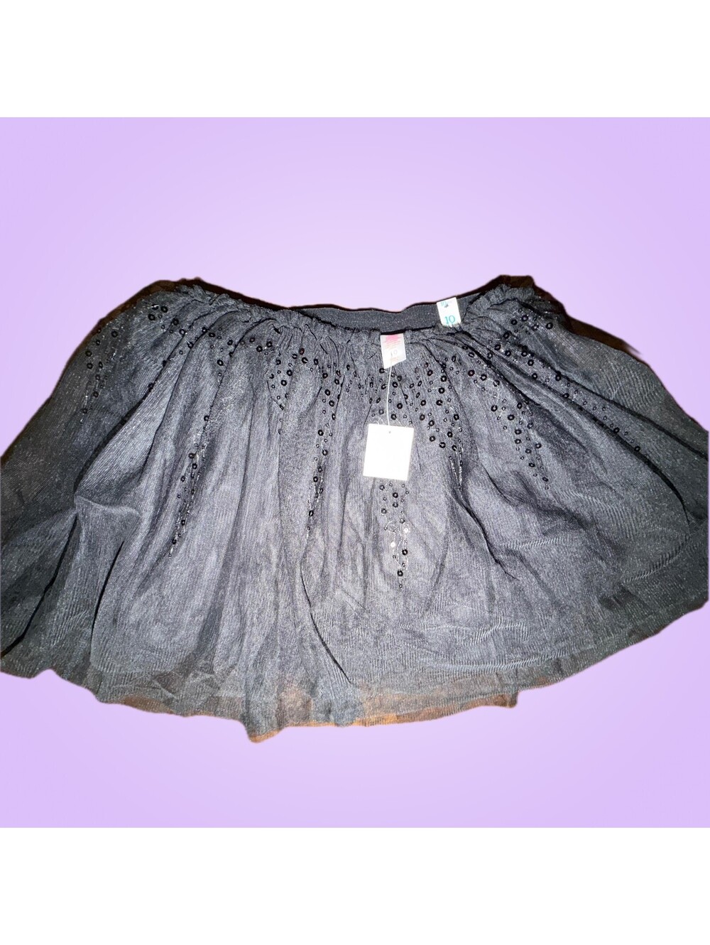 New Justice Girls Size 10 Black Sequin Tulle Tutu Skirt